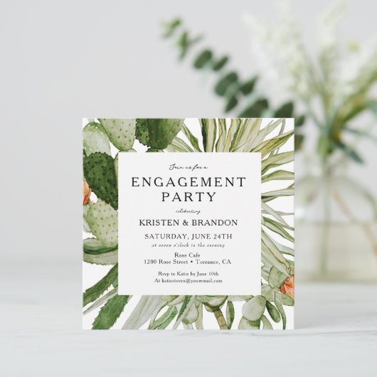 Invitation de fête de fiançailles de désert de cac (Debout devant)