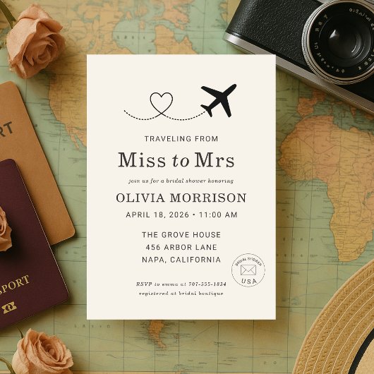 Invitation de Fête de Fiançailles « De Miss à Mrs