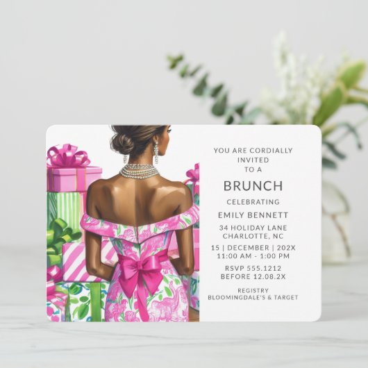 Invitation de Fête de Fiançailles de Palm Beach (Debout devant)