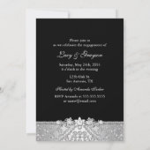 Invitation de fête de fiançailles diamant noir et (Dos)