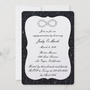 Invitation de fête de fiançailles diamant paillett