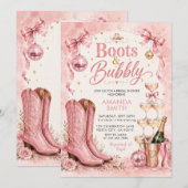 Invitation de Fête de Fiançailles Disco Boots & Bu (Devant / Derrière)