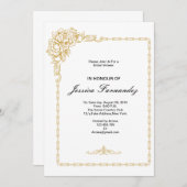 Invitation de Fête de Fiançailles Dorée avec Optio (Devant / Derrière)