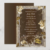 Invitation de Fête de Fiançailles Élégance Rustiqu (Devant / Derrière)