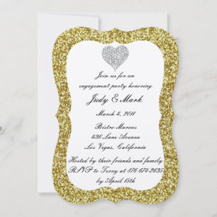 Invitation de fête de fiançailles en diamant paill