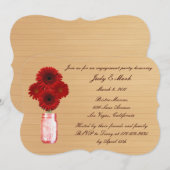 Invitation de fête de fiançailles en pot Mason Rou (Devant / Derrière)