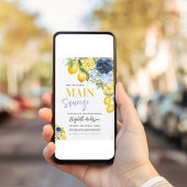 Invitation de Fête de Fiançailles Fleurie Bleue Ci