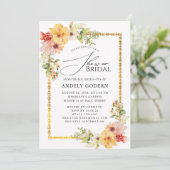 Invitation de Fête de Fiançailles Fleurs Pastel Mo (Debout devant)