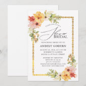 Invitation de Fête de Fiançailles Fleurs Pastel Mo (Devant / Derrière)