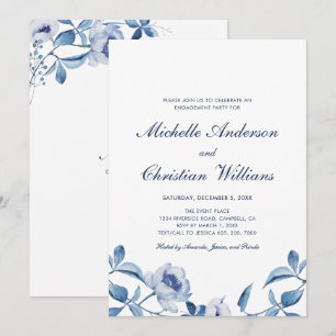 Invitation de fête de fiançailles florale aquarell