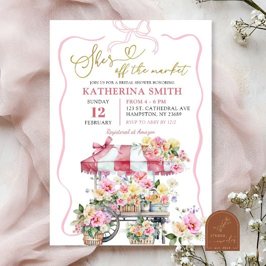 Invitation de Fête de Fiançailles Florale de Print
