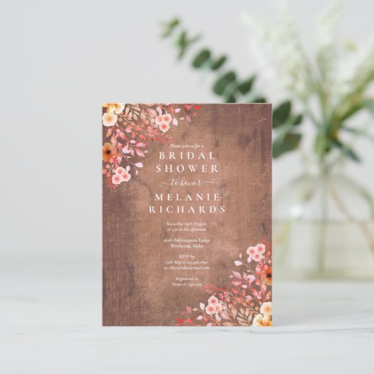 Invitation de Fête de Fiançailles Florale Fleurs S (Debout devant)