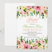 Invitation de Fête de Fiançailles Florale Rustique (Devant / Derrière)