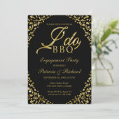 Invitation de fête de fiançailles Gold Black I DO (Debout devant)