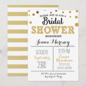 Invitation de fête de fiançailles Gold Dots (Devant / Derrière)