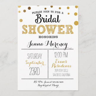 Invitation de fête de fiançailles Gold Dots