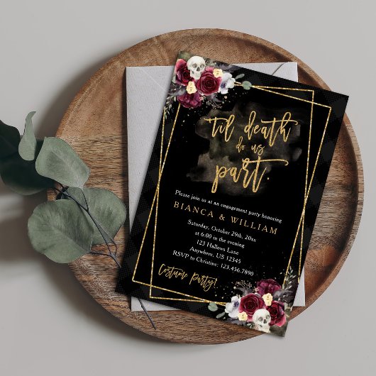 Invitation de fête de fiançailles gothique de roma