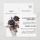 Invitation de fête de fiançailles Halloween Rose g (Devant / Derrière)