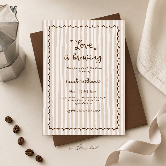 Invitation de Fête de Fiançailles Love Is Brewing