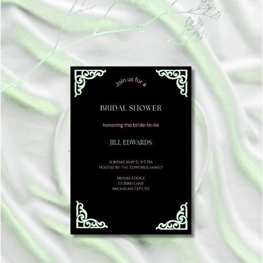 Invitation de Fête de Fiançailles Mariage Vert Men