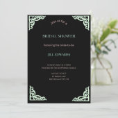 Invitation de Fête de Fiançailles Mariage Vert Men (Debout devant)