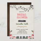 Invitation de fête de fiançailles note de musique (Devant / Derrière)