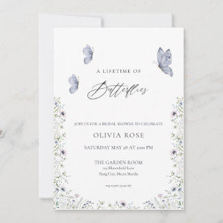 Invitation de Fête de Fiançailles Papillons pour T
