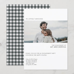 Invitation de fête de fiançailles photo simple mod