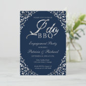 Invitation de fête de fiançailles Silver Blue I DO (Debout devant)