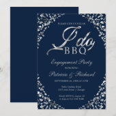 Invitation de fête de fiançailles Silver Blue I DO (Devant / Derrière)