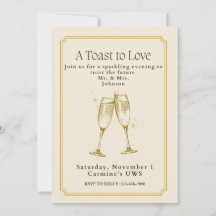 Invitation de fête de fiançailles Toast à l'amour