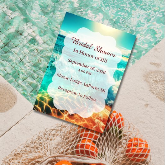 Invitation de Fête de Fiançailles Tropicale sur la