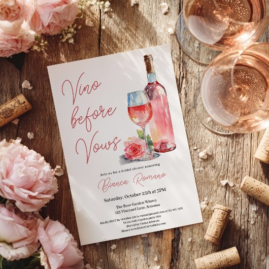 Invitation de Fête de Fiançailles « Vino Before Vo
