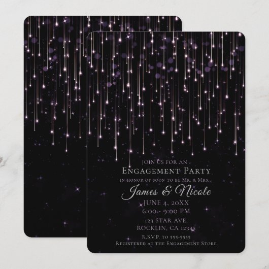 Invitation de Fête de Fiançailles Violette aux Éto (Devant / Derrière)