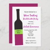 Invitation de fête de filles de dégustation de vin (Devant / Derrière)