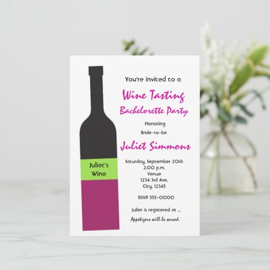 Invitation de fête de filles de dégustation de vin (Debout devant)