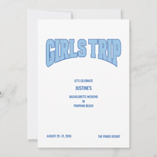 Invitation de fête de filles pour un enterrement d (Devant)