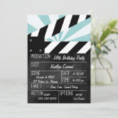 Invitation de fête de film de signe d'action (Debout devant)