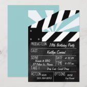 Invitation de fête de film de signe d'action (Devant / Derrière)