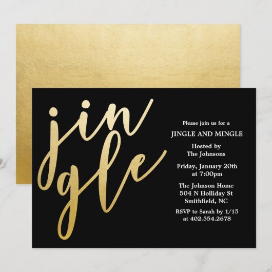 INVITATION DE FÊTE DE FIN D'ANNÉE TOUTE COULEUR - (Devant / Derrière)