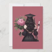 Invitation de fête de fin d'études à fleurs douces (Dos)