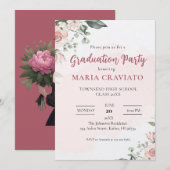 Invitation de fête de fin d'études à fleurs douces (Devant / Derrière)