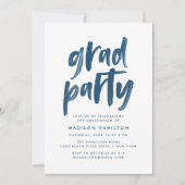 Invitation de fête de fin d'études | Abstract Navy (Devant)