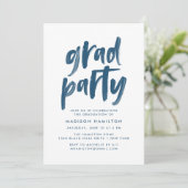 Invitation de fête de fin d'études | Abstract Navy (Debout devant)