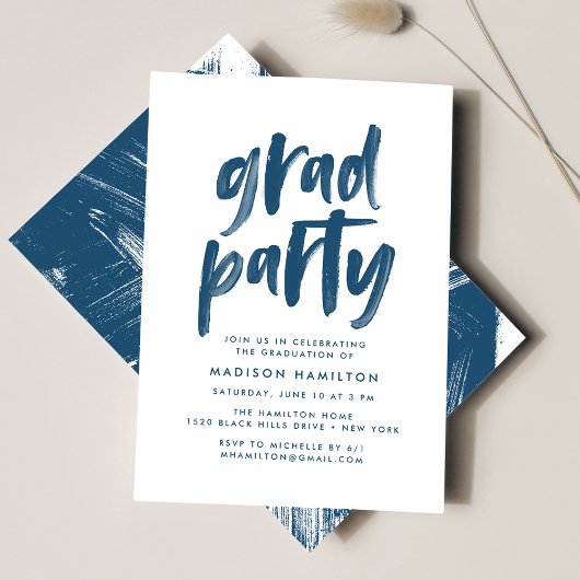 Invitation de fête de fin d'études | Abstract Navy