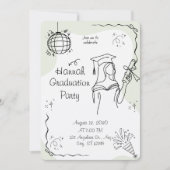 Invitation de fête de fin d'études avec arche vert (Devant)
