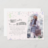 Invitation de fête de fin d'études avec confettis  (Devant / Derrière)