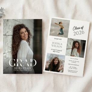 Invitation de fête de fin d'études avec photo 