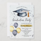 Invitation de fête de fin d'études avec photo et é (Devant)