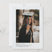 Invitation de fête de fin d'études avec photo et é (Dos)